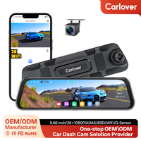 Caméra de tableau de bord AI 4K OEM en gros avec rétroviseur, ADAS/BSD, double Wi-Fi, GPS, enregistreur vidéo avant 4K et arrière 1080P, garantie 1 an pour DVR de voiture