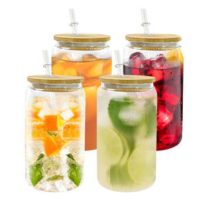 Bicchiere <span class=keywords><strong>in</strong></span> <span class=keywords><strong>Vetro</strong></span> Trasparente da 16oz <span class=keywords><strong>con</strong></span> Coperchio <span class=keywords><strong>in</strong></span> Bambù e Cannuccia, Stampa Personalizzata <span class=keywords><strong>con</strong></span> Lettere, per Birra, Soda, Tè, Caffè, Regalo di Compleanno per Donne - Product Image 2