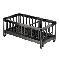 Support de rangement pour évier en acier inoxydable, organisateur de comptoir de cuisine, porte-éponge, porte-brosse à récurer, support pour torchons - Offre Spéciale