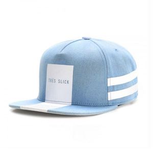 Nouvelle casquette de camionneur bleue à visière plate, style export, avec bandes latérales, broderie personnalisée disponible - Product Image 1