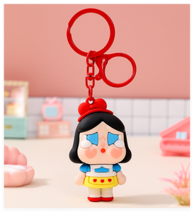 3D ปริศนาตาบอดนำโชคร้องไห้รูปเจ้าหญิงของเล่นพวงกุญแจกระเป๋านักเรียนจี้ห้อยกระเป๋าพลาสติกขนาดเล็กขายส่งพวงกุญแจรถ - Product Image 5