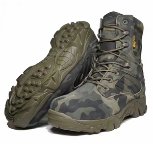 Botas Delta TSB10 Camuflaje Negro Gris, Botas de Senderismo para Hombre, de Cuero Color Arena Negro, para Caminatas y Excursiones al Aire Libre - Product Image 4