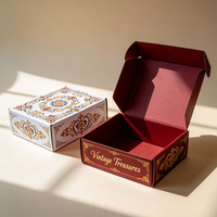 Boîte cadeau de style baroque haut de gamme, logo personnalisé, emballage en carton ondulé avec dorure à chaud pour cadeaux de luxe
