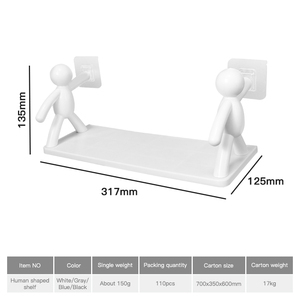 Étagère de rangement murale en plastique au design moderne pour petite personne, idéale pour la cuisine, la salle de bain et la maison - Product Image 6