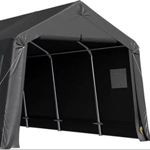 Abri Portable Robuste Entièrement en Acier de 4 x 6 m pour Voiture, <span class=keywords><strong>Camion</strong></span>, Bateau, avec Évents Anti-Neige, Auvents de Rangement Extérieur - Product Image 1