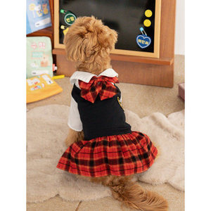 Abrigo de uniforme escolar de una pieza de poliéster clásico navideño para perros XS y tallas grandes accesorio de disfraz perfecto para mascotas - Product Image 1