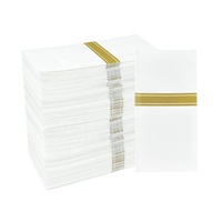 Serviettes en papier jetables Airlaid à impression de stries, sensation de lin pour le restaurant et le dîner de mariage