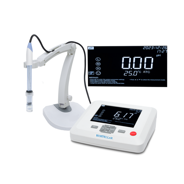 BIOSTELLAR Automatic Button Type Water Quality ORP Tester Lab Benchtop pH Meter with Conductivity & TDS Measurement