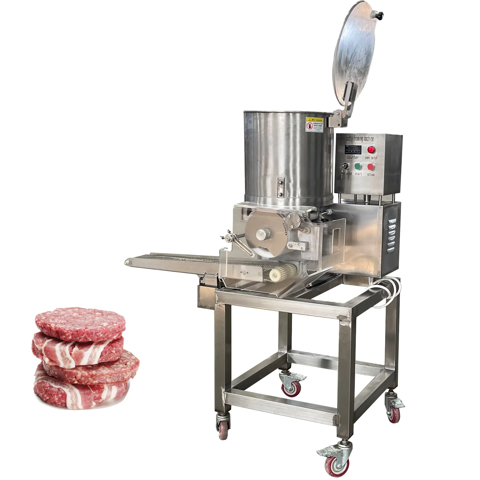 Máquina formadora de hamburguesas de carne automática pequeña industrial, máquina para hacer nuggets de pollo