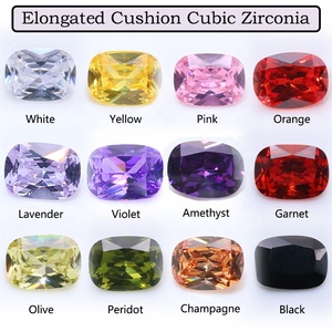 Venta directa de fábrica Artificial Cz Gemstone Cojín alargado Corte 4*6mm a 8*10mm Piedras sueltas de zirconia Color Oliva Circón cúbico - Product Image 5