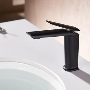 Grifo de Lavabo de Baño de Cobre Negro, de una Sola Unidad, con Elevación Activada, Presurizado, Agua Fría y Caliente, a Prueba de Salpicaduras, para Mueble de Baño - Product Image 5