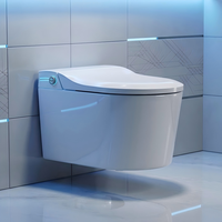 Toilette intelligente électronique murale haut de gamme avec écran LED, bidet intelligent pour la construction de villas de luxe