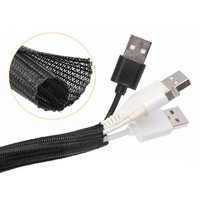 Tubo protector de cables de malla trenzada de PET autoenrollable para protección de arneses de cableado