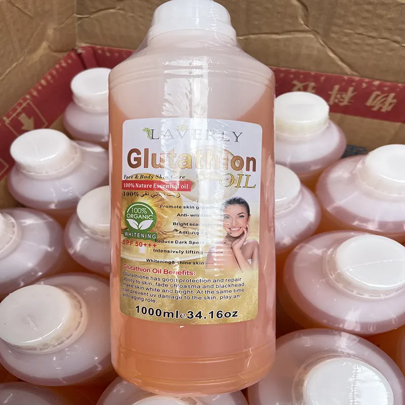 1L Gluta White ning OIL Hochwertiges reines Essener Öl Pflanzen aufhellung Hautpflege-Massage öl Entfernen Sie Dehnung streifen