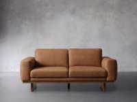 Mobilier d'intérieur en cuir vintage design base en bois canapé long haut de gamme luxe italien moderne
