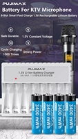 Chargeur de batterie intelligent USB PUJIMAX 8 emplacements pour piles AA rechargeables, chargeur de batterie Li-ion pour piles AAA/AA, chargeur de batterie lithium-ion USB