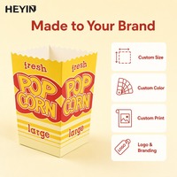 Boîte à popcorn jetable en carton imprimé, conteneur conique en papier à ouverture supérieure pour bonbons, chips, friandises, emballage pour fêtes et cadeaux