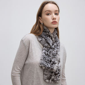 Bufanda Corta de Piel de <span class=keywords><strong>Chinchilla</strong></span> para Mujer - Accesorio de Invierno Lujoso y Moderno con Diseño Multifuncional y Patrón Sólido - Product Image 6