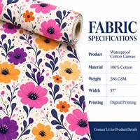 Tissu en toile 100% coton pour impression numérique, imperméable, 280 g/m², pour sacs fourre-tout, service personnalisé