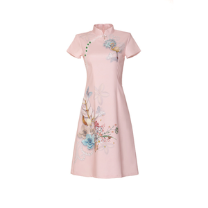 Bomba de cuatro lados mejorada cheongsam chica Vestido de manga corta <span class=keywords><strong>Mujer</strong></span> <span class=keywords><strong>mujer</strong></span> damas chino <span class=keywords><strong>tradicional</strong></span> elegante qipao fábrica de <span class=keywords><strong>ropa</strong></span> - Product Image 1