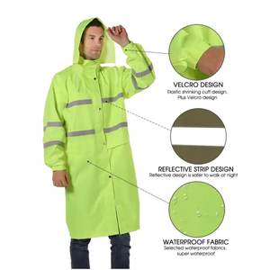 Imperméable de travail XL réfléchissant pour <span class=keywords><strong>patrouille</strong></span> routière et chantier, avec logo, imperméable et réfléchissant - Product Image 6