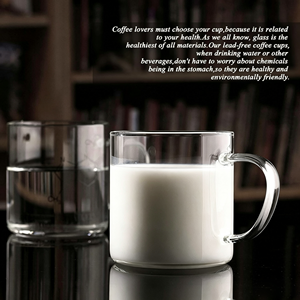Tasses à café et à thé en verre, tasses à café transparentes pour boissons chaudes ou froides, grands verres à boire à large ouverture, idéaux pour le moka, le latte, le lait - Product Image 4