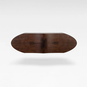 Credenza Scultorea da Parete in Legno Organico con Impiallacciatura in Radica e Finitura <span class=keywords><strong>Nera</strong></span> <span class=keywords><strong>Opaca</strong></span> per Spazi Abitativi Contemporanei - Product Image 2