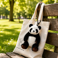 Jouets en peluche peints à la main sur mesure, adorables animaux en peluche panda et éléphant kawaii, design en tissu personnalisable avec peluche douce