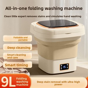 Hot Selling Mini Portable and Dryer Machine 2 in 1 Foldable Automatic Washing for Baby Clothes Underwear Pants Straight Tube - Product Image 4