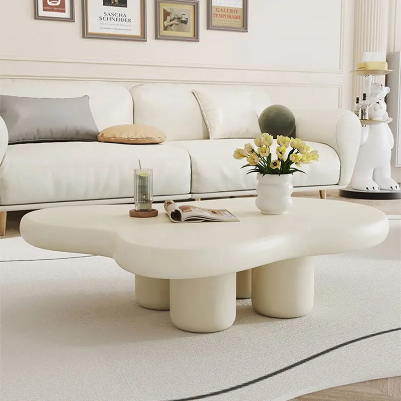 Nordic Shaped Cloud Coffee Table Art Designer Furniture Cream Style Apartment Wabi-sabi Style Living Room Modern 1 Piece