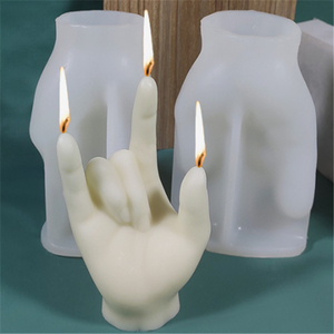 J534 Groothandel Nieuw Ontwerp Custom Luxe Siliconen Kaarsvorm 2022 Sculptuur Vinger Siliconen Mal Voor Kaars Maken - Product Image 3