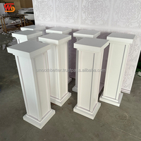 Colonnes romaines lisses pour mariage, socles de gâteau blancs en PVC acrylique, décoration d'allée, pilier, support de fleurs