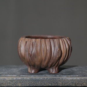 Macetas de arcilla púrpura hechas a mano, macetas de cerámica en bruto con textura de árbol hidropónico Irregular biónico ecológico Original clásico esmaltado - Product Image 1