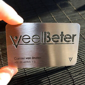 Wholesale Custom Engraved Stainless Steel Laser Cut Name Black Silver Mirror Finish <strong>Blanks</strong> Metal <strong>Business</strong> <strong>Cards</strong> - Product Image 6