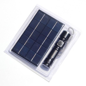 Panneau de charge solaire avec lampe torche USB 2W 5V, lumière LED, solution d'alimentation portable pour l'extérieur - Product Image 1
