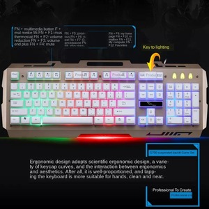 Teclado mecánico G700 con cable y ratón, conjunto ergonómico con luces, usb - Product Image 6