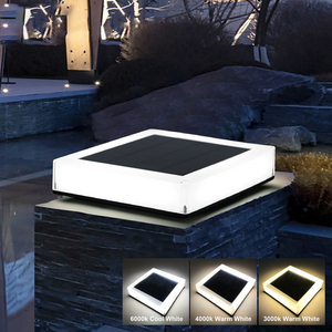 Faros de columna cuadrada con energía solar, luces de pared de puerta exterior, luces de pilar de puerta de jardín, luces de patio de gradiente RGB - Product Image 4