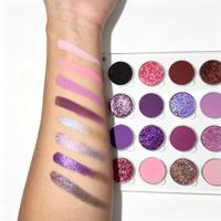 Palette de fards à paupières multichromes violet rose, fards à paupières mats, scintillants, duochromes, logo personnalisé, vente en gros, cosmétiques en vrac