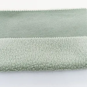 Popular warm soft 52% cotton 48% polyester polar fleece CVC fabric for winter hoodies sweatshirt