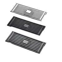 Design moderne en acier inoxydable, longue et linéaire, crépine pour canal de douche, forme rectangulaire, siphon de sol avec noyau à gravité en plastique