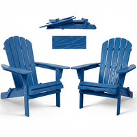 Chaise de salon en bois pour jardin, chaise pliante en bois Adirondack embossée pour extérieur, en stock dans l'entrepôt américain