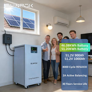 SUNPOK NOUVEAU Pack LiFePO4 51.2V 900Ah 1000Ah 50kWh Batterie Lithium Verticale Mobile pour Systèmes de Stockage d'Énergie Solaire Domestique - Product Image 1