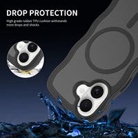 Pour iPhone 16 étui peau sentiment bouclés vague cadre antichoc magnétique charge étui de téléphone pour iPhone 16e 16 Pro Max Plus