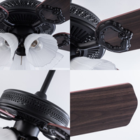 Ventilateur de plafond LED moderne en fer avec moteur DC, ampoule E26 et lumière intégrée, 52 pouces, 6 vitesses, télécommande pour salon (OEM/ODM)
