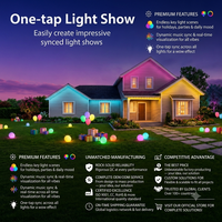 Guirlandes lumineuses à pixels RGBWWIC Pro 100FT en plastique pour avant-toit, DC36V, IP67, étanches, synchronisation musicale intelligente via application, gradation, éclairage de Noël extérieur