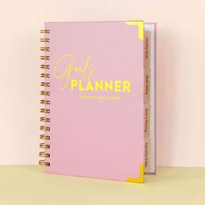 Carnet de notes/agenda 2025 A5 personnalisé avec logo imprimé, couverture rigide en papier, reliure spirale, coffret cadeau - Product Image 1