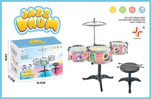Wholesale Light Sensing Children Jazz <b>Drum</b> Kit Simulation Rock <b>Drum</b> Set With Stool For Musical Percussion Toy - Product Image 2