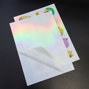 Etiqueta Holográfica Rectangular de PET Transparente con Impresión UV Arcoíris para Empaquetado - Product Image 1