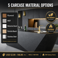 Armoires de cuisine modulaires modernes de taille personnalisable avec robinet, livrées en kit ou assemblées pour les projets de rénovation de cuisine