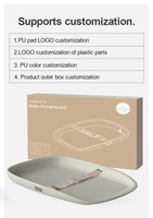 Couverture de matelas à langer portable Aibedo Softy en mousse PU profilée, multicolore, pratique, pour bébés de 3 à 60 mois